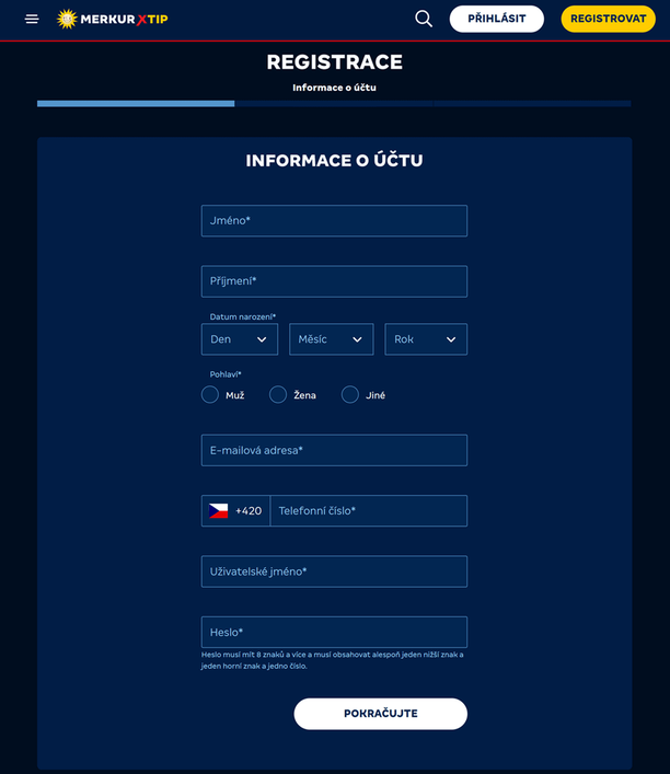 MerkurXtip registrace